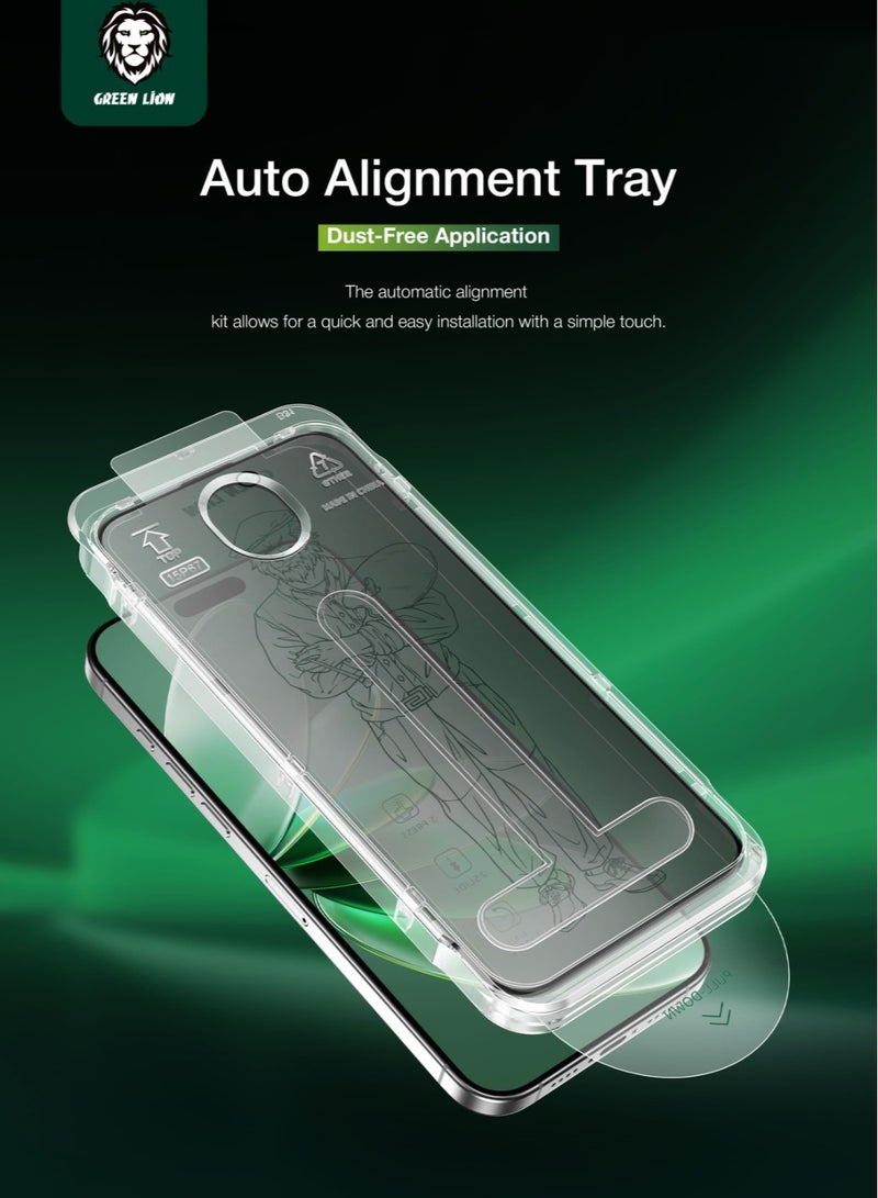 GREEN LION iPhone 16 Plus Screen Protector / Picasso 3D Privacy Glass with Alignment Tray / Anti-Scratch / Anti-Peeping / Anti Fingerprint / Bubble Free / Crystal Clear / Highly Responsive - Black Edge/Privacy - Image 3
