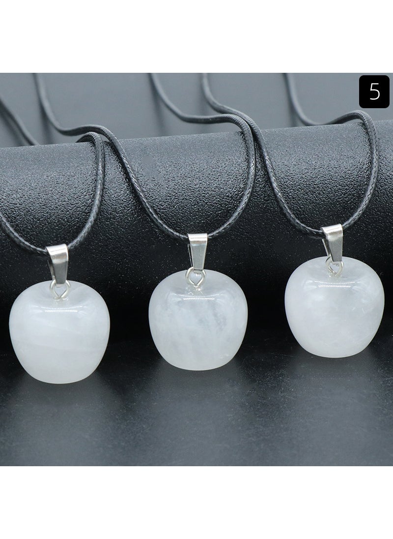 Natural Agate Apple Pendant Charm 20mm 20mm white crystal 