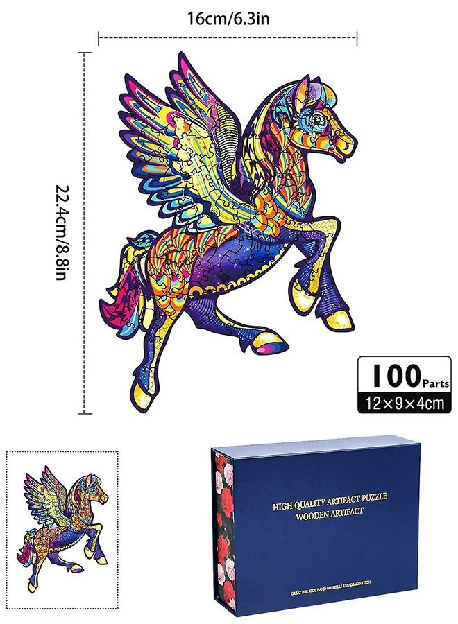 Horse Wooden Jigsaw Puzzle Wood Animal Shape 3D Jigsaw Puzzle for Adults and Kids - Image 2