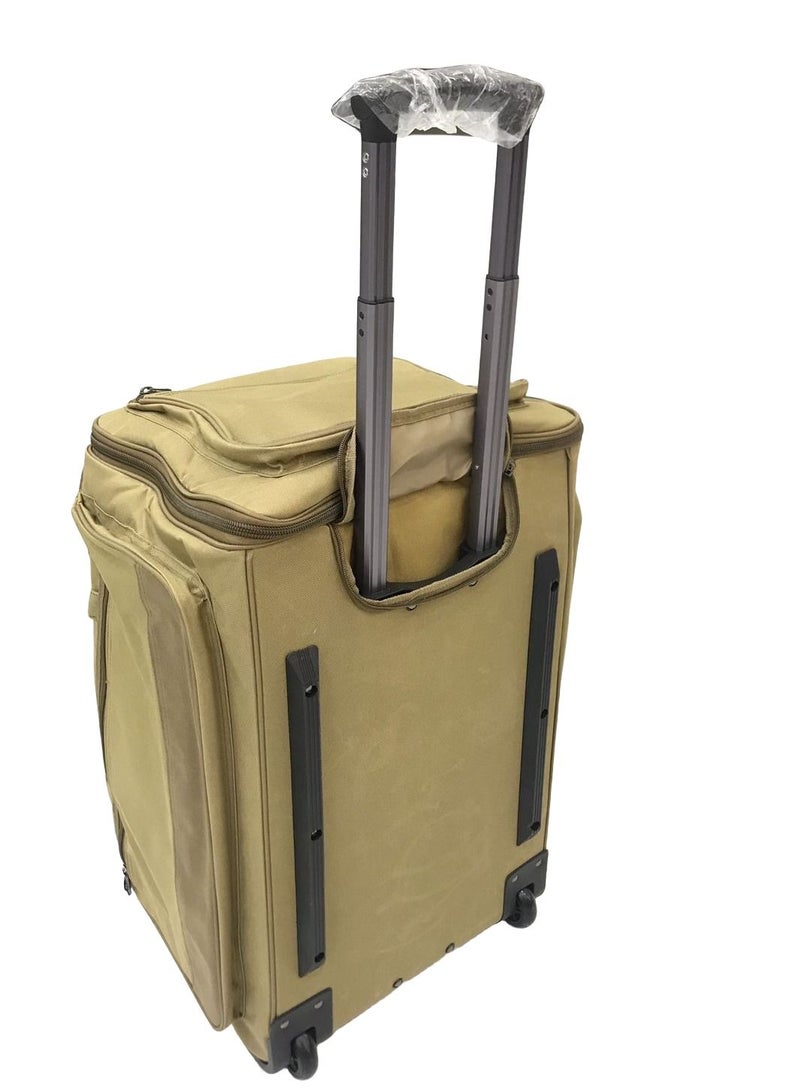 Albawadi Camping Luggage Bag Multi Layer Travel Packing Bag with Trolley Wheels - Image 4