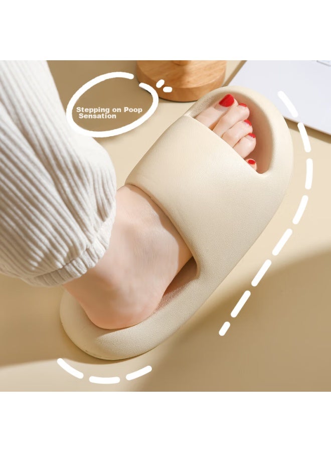 Guoluofei Uni Summer Indoor Couple Bathroom Shower Thick-soled Slippers White Size 36-37 - Image 4