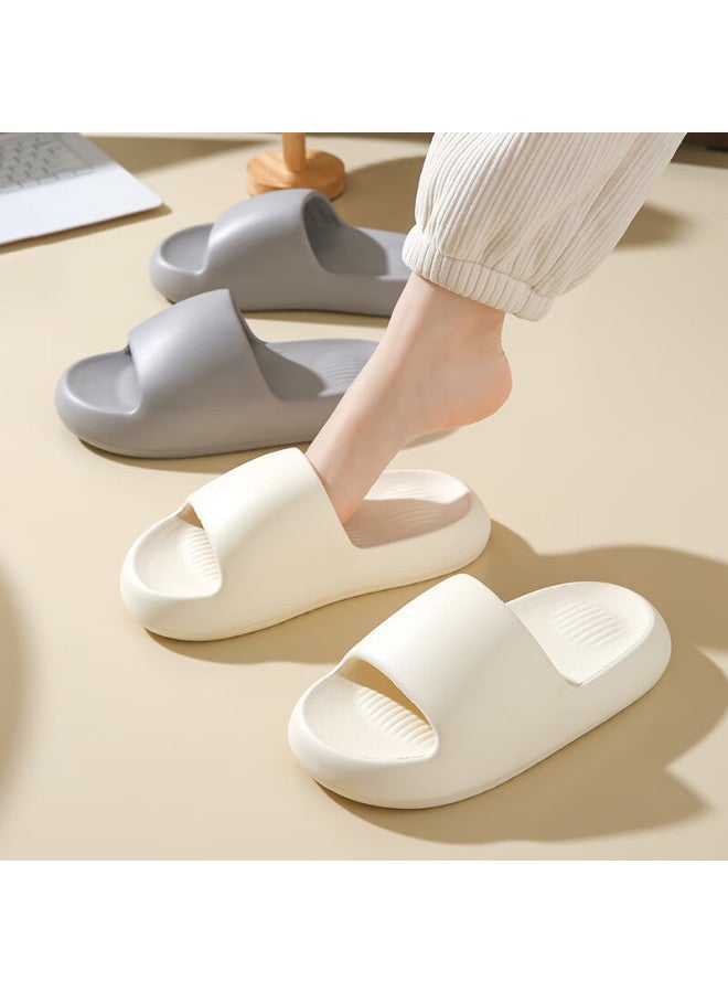 Guoluofei Uni Summer Indoor Couple Bathroom Shower Thick-soled Slippers White Size 36-37 - Image 1