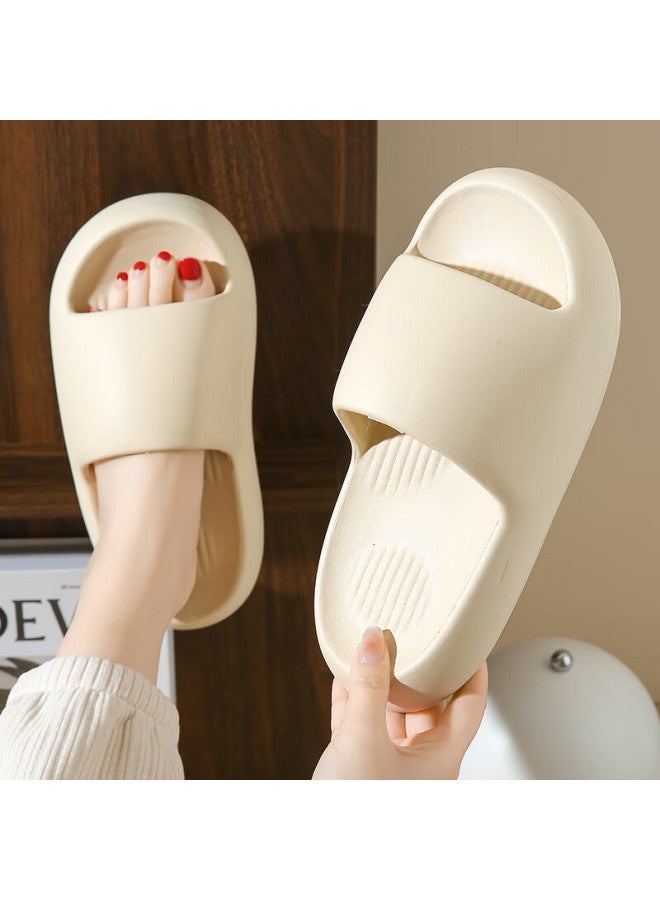 Guoluofei Uni Summer Indoor Couple Bathroom Shower Thick-soled Slippers White Size 36-37 - Image 5