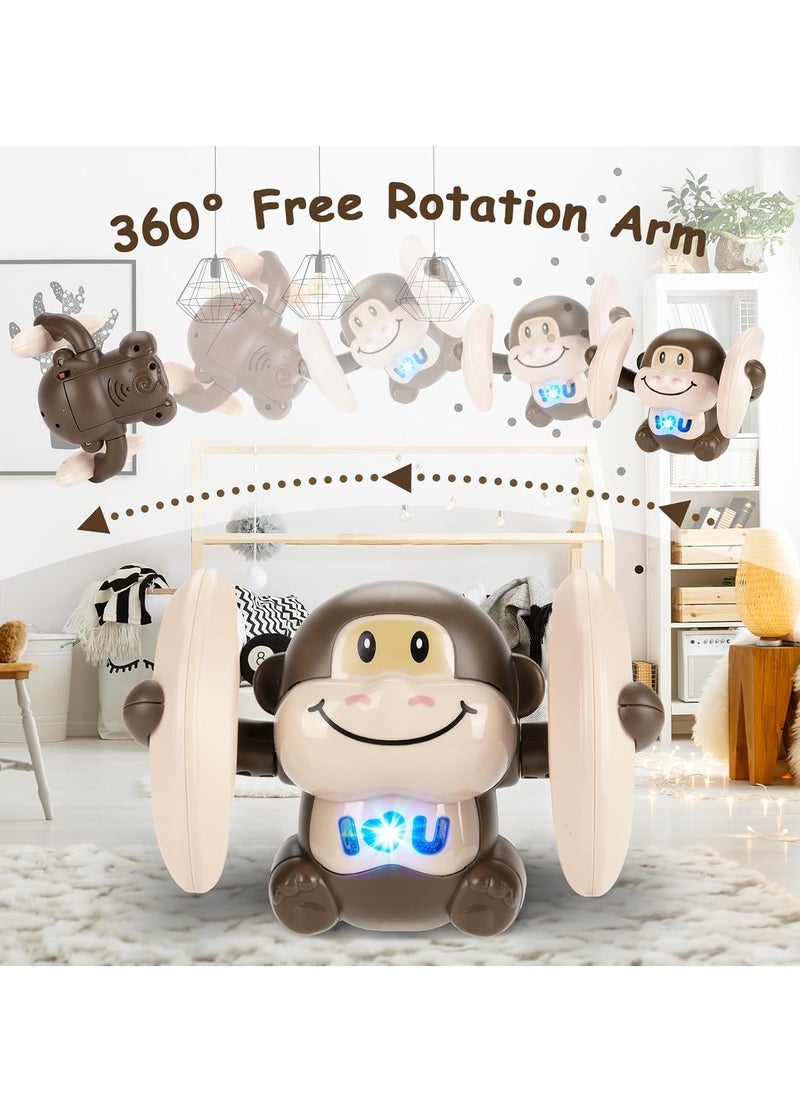 Generic - Limak Crawling Monkey Toy for Kids - Age 3-12 Years, Musical Toys - 0-6 Months, Babies 0-3 6-12 12-18 Months 3 Years and Up, Toddler Birthday Gift, Plastic, Brown - Image 1