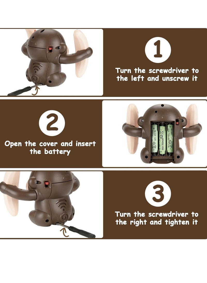 Generic - Limak Crawling Monkey Toy for Kids - Age 3-12 Years, Musical Toys - 0-6 Months, Babies 0-3 6-12 12-18 Months 3 Years and Up, Toddler Birthday Gift, Plastic, Brown - Image 1