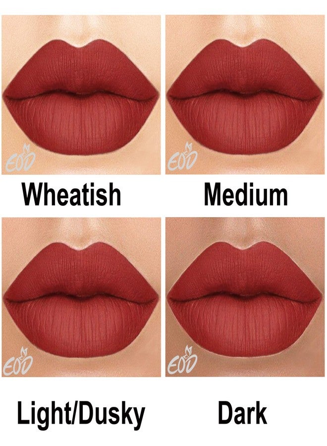 EOD® Elite Collection Long Lasting Waterproof 100% Vegan Made in India Matte Liquid Lipstick Combo of 2 Lip Gloss(Peach, Brick Red) - Image 5