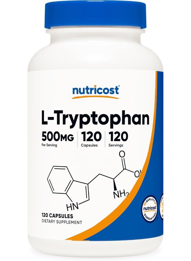 Nutricost L-Tryptophan 500Mg, 120 Capsules - Image 1