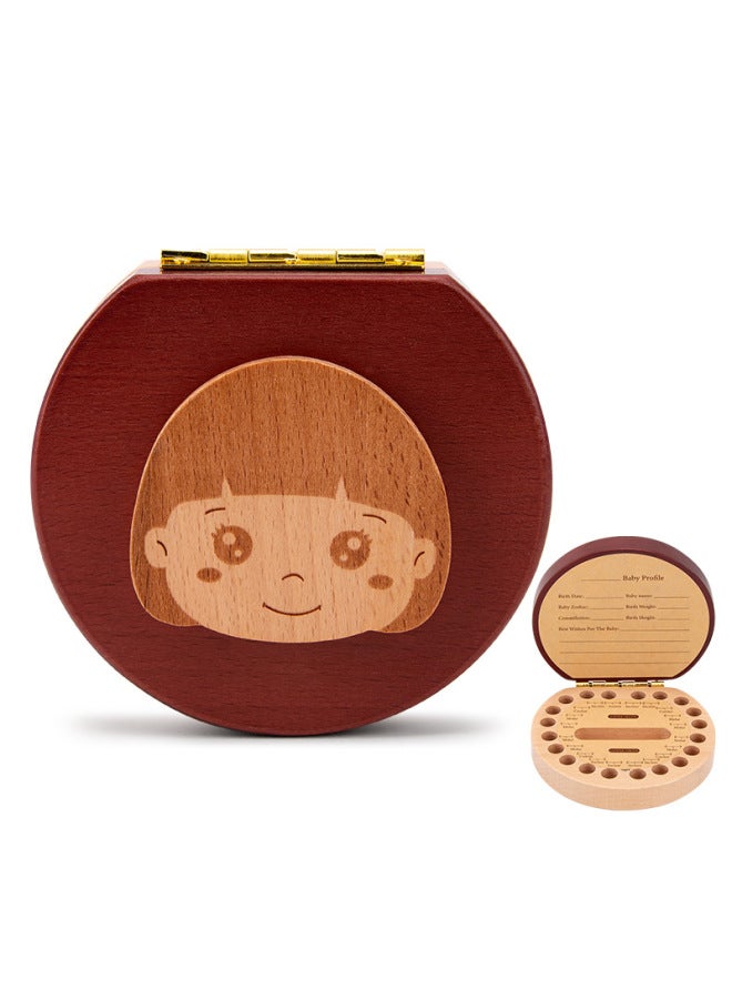Baby Teeth Commemorative Box For Girls And Boys Children's Clothing Teeth Collection Storage Box For Teeth Replacement Wooden Toys-Color:South Elm Girl (English Version)  - Image 1