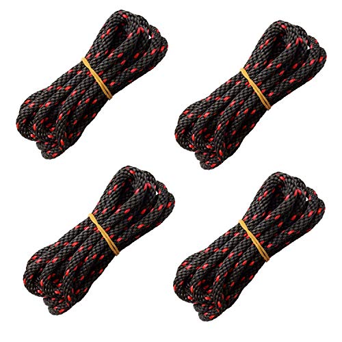FishYuan Boat Trailer Tie-Downs, 1/4" Kayak and Canoe Bow and Stern Tie Downs Ropes (4 PCS 10ft Ratchet tie Down Rope + 4 PCS 10ft Rope) - Image 3