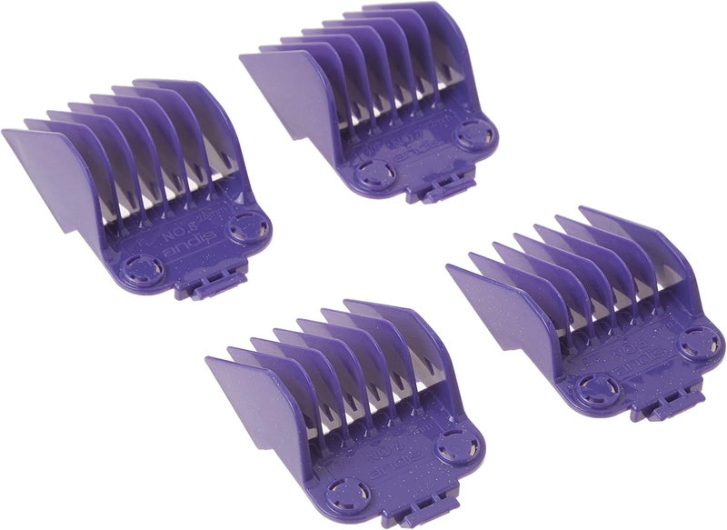 Andis 01415 Master Dual Magnet Large Comb Set - High-Grade Metal with 4 Sizes for Precision Grooming - Purple - Image 1