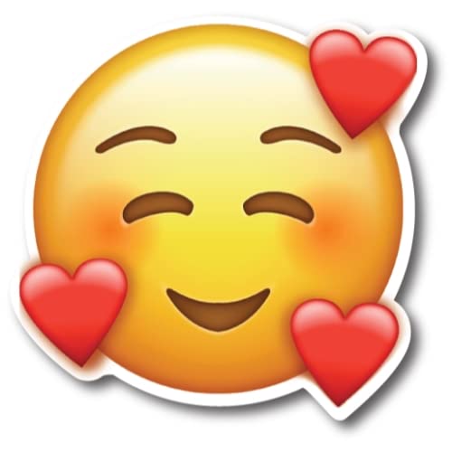 Magnet Me Up Smiley Emoticon with Surrounding Hearts Car Magnet Decal 5 Inch Cute SelfExpression Decorative Magnet for Car Truck SUV Or Any Other Magnetic Surface Valentines Day Made in USA