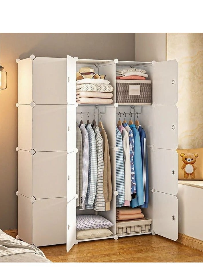 منظم خزانة مكعب تخزين بلاستيكي مع أبواب للملابس والأحذية والألعاب 12 مكعب تخزين جديد - Image 1