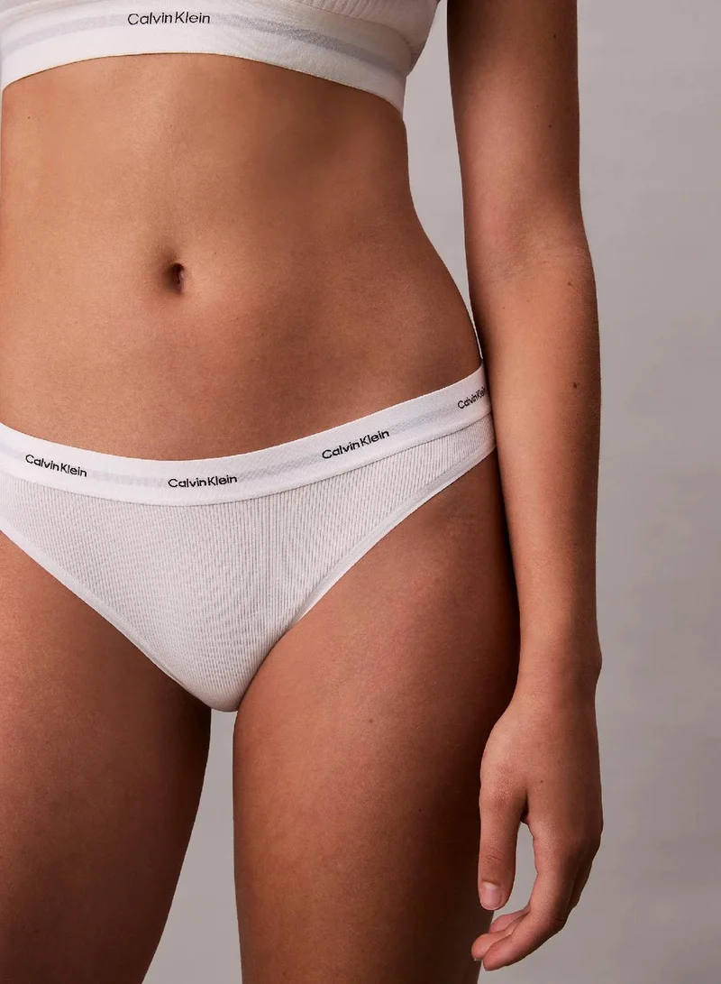 Calvin Klein white Bikini Briefs - Cotton Stretch Rib for Women | Best Price UAE