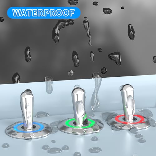 DaierTek Lighted 12V Waterproof Toggle Switch IP67 12 Volt LED RGB(RED Green Blue) 16mm Pre-Wired for Car Boat Marine -3Pack - Image 5