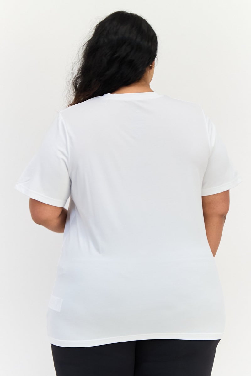 Reebok تي شيرتات تدريب قصيرة الأكمام للنساء، بيضاء - Image 4