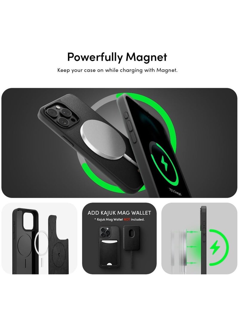 CYRILL Kajuk Mag Compatible with iPhone 15 Pro Max Case Cover [Premium Vegan Leather] Compatible with MagSafe - Black - Image 5
