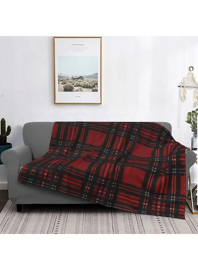 Anna Plaid Print Soft Flannel Home Throw Blanket - Image 1