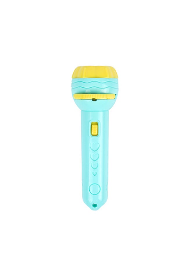 Children's Projection Flashlight Toys Children's Flashlight Early Education Map Recognition Projector Projection Flashlight Luminous Toys-Color:Single Blue Flashlight - Image 1