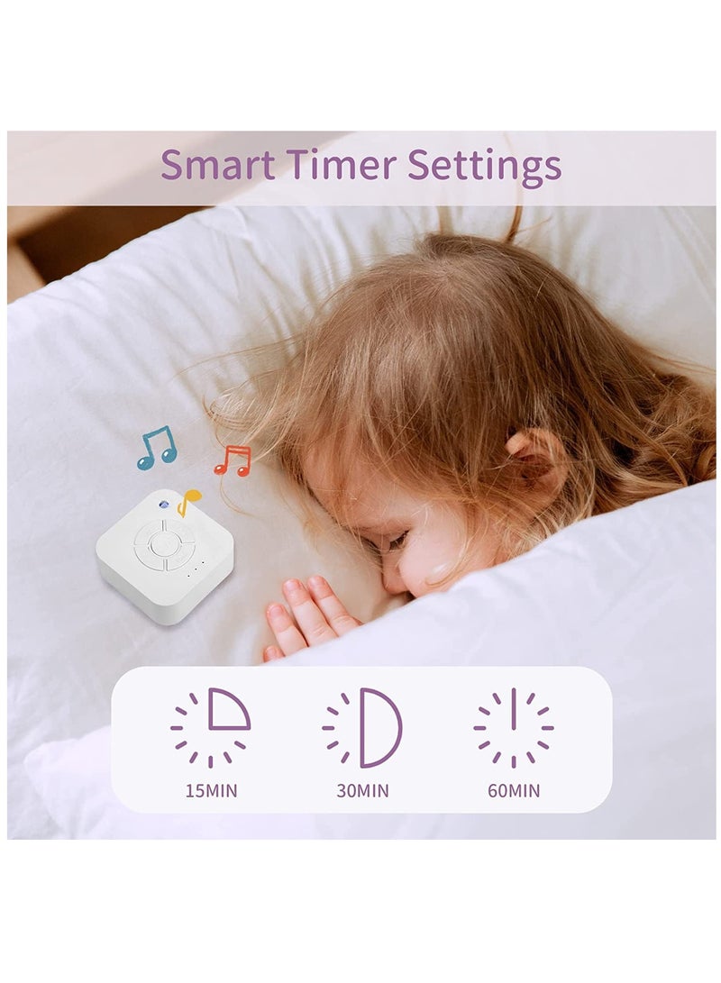 KASTWAVE Noise Machine Sleep Instrument with 9 Soothing Sounds Baby Adult Sleep Relaxation Machine Night Therapy Device for Baby Soothing Adult Office for Nursery Home Travel USB Powered(White) - Image 3