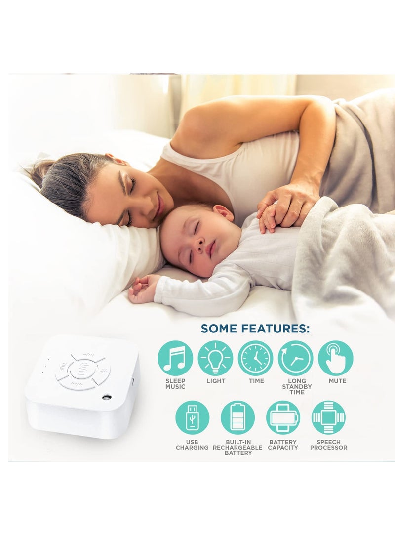 KASTWAVE Noise Machine Sleep Instrument with 9 Soothing Sounds Baby Adult Sleep Relaxation Machine Night Therapy Device for Baby Soothing Adult Office for Nursery Home Travel USB Powered(White) - Image 5
