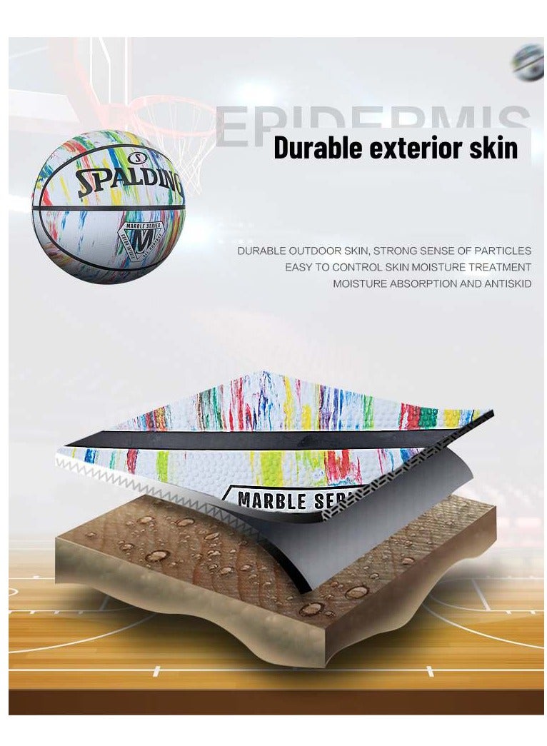 SPALDING Rubber No.7 Graffiti Outdoor Flower Ball Cool Street Basketball - Image 3