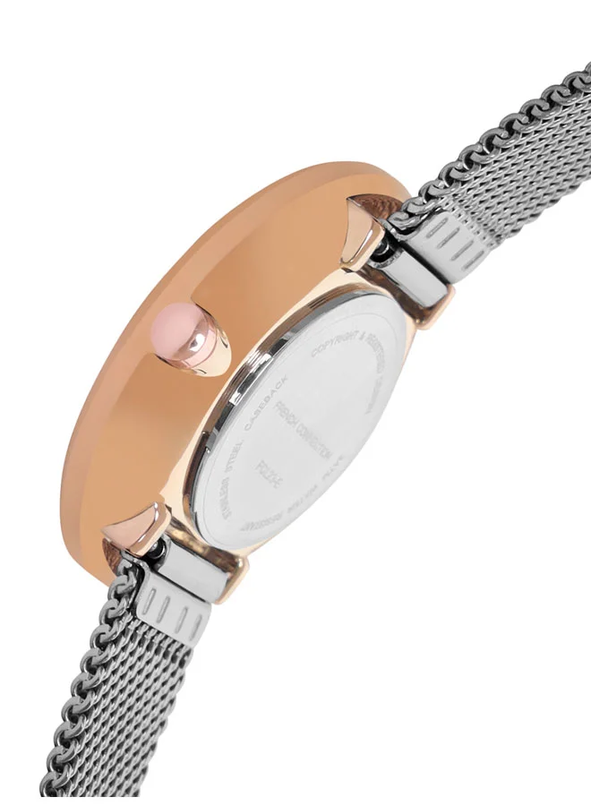 French Connection Women's 33mm Analog Watch with Stainless Steel Mesh Bracelet
