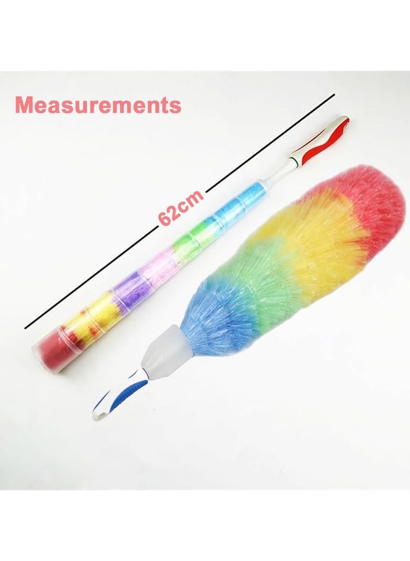 Generic - Feather Duster 62cm Washable Duster with Plastic Protective Shell Retractable and Bendable Duster Color Chicken Dust Removal Household Car Microfiber Duster (Assorted) - Image 1
