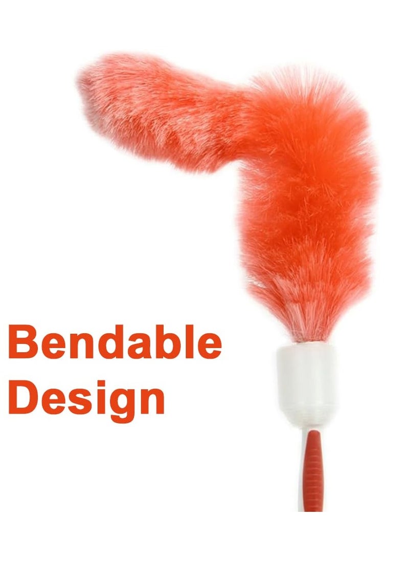 Generic - Feather Duster 62cm Washable Duster with Plastic Protective Shell Retractable and Bendable Duster Color Chicken Dust Removal Household Car Microfiber Duster (Assorted) - Image 1