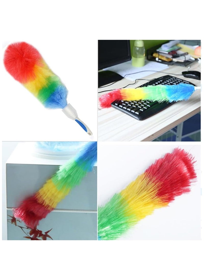 Generic - Feather Duster 62cm Washable Duster with Plastic Protective Shell Retractable and Bendable Duster Color Chicken Dust Removal Household Car Microfiber Duster (Assorted) - Image 1