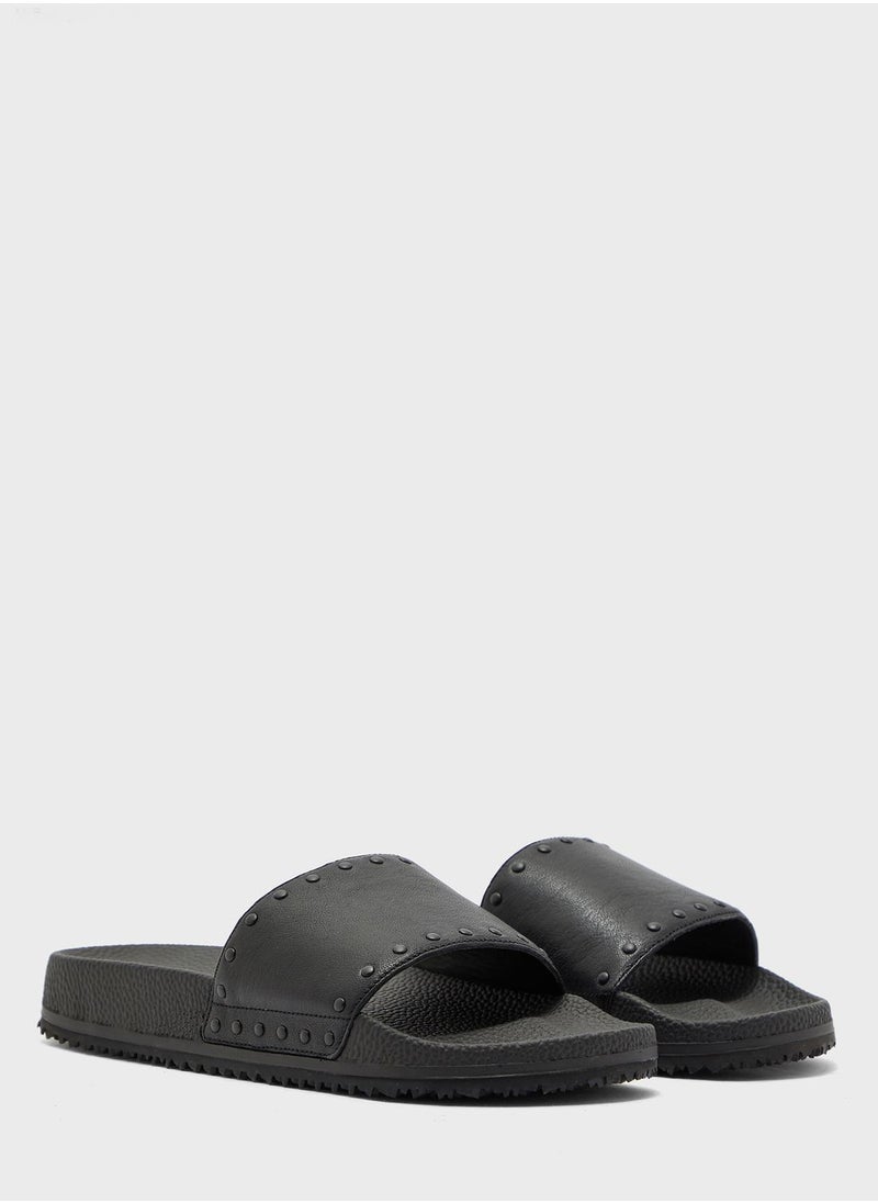 John Varvatos - Studded Pool Sandals - Image 1