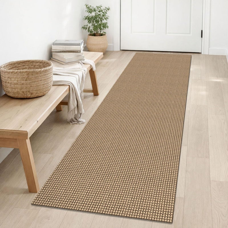 IOHOUZE Washable Runner Rug 2x6 Non Slip Rubber Backed Runners for Hallways Entryway Runner Indoor, Kitchen Rugs Woven Cotton Floor Carpet for Hall Entrance Bedroom, Orange/Tan/Brown - Image 1