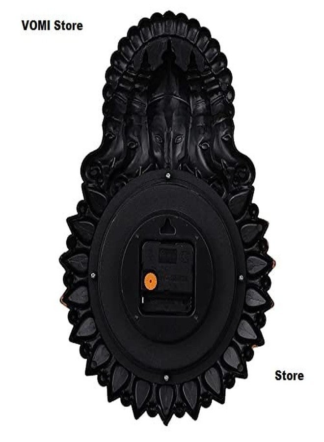 VOMI Ganesha Panchmukhi Wall Clock for Decor With Stone - Golden Decorative Item for Living Room - Image 5