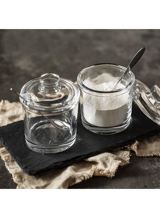 LYNK HOME Classic Clear Glass Sugar Bowl Set with Lid Serving Spoon Salt Pot Pepper Storage Jar Seasoning Pot Dispenser Container Sugar Box Condiment Spice Racks Holder for Kitchen - Image 5