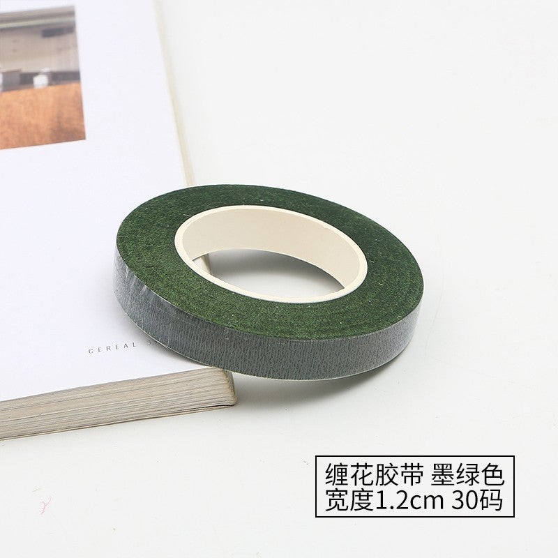 Generic Flower winding tape handmade DIY simulation flower flower rod paper bag tape paper tape candy flower rod winding tape wholesale Dark green width 1.2cm 30 yards