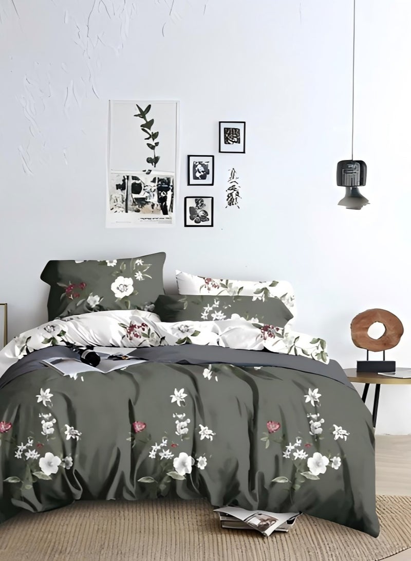 Duoduo home طقم غطاء لحاف ، حجم ملكي ، 6 قطع مع غطاء لحاف 220*240 سم وشيت ملائم و 4 أغطية وسائد - Image 1