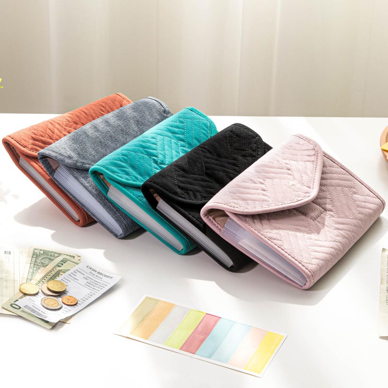 FRECOLSH Fabric Receipt Organizer 7X5 - Receipt Holder 12 Pockets - Money Organizer - Elegant Receipt Holder - Coupon Holder - Cash Organizer - Envelope Organizer - Small Accordion File Organizer - Image 5