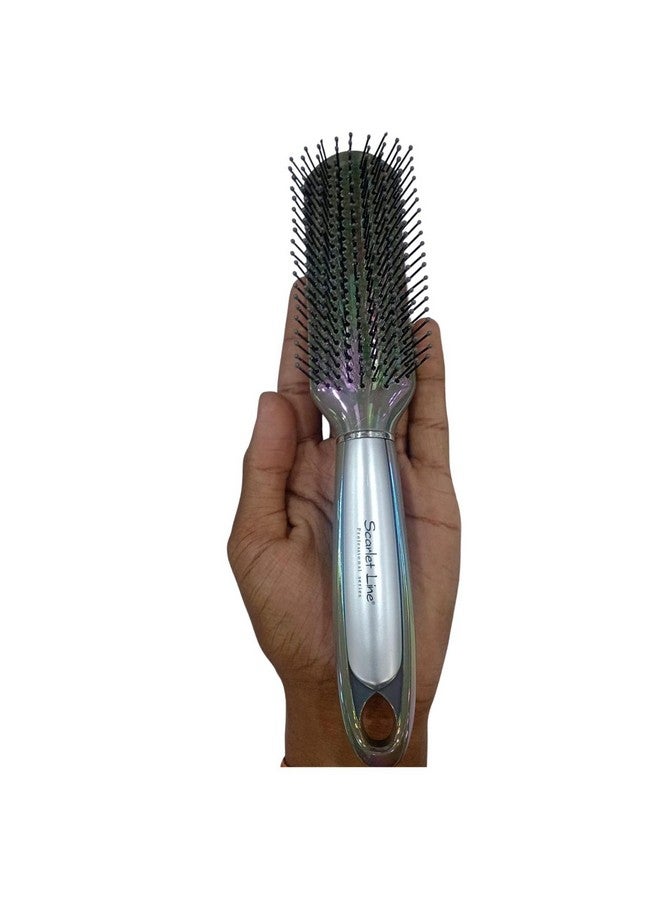 سكارليت لاين فرشاة شعر مسطحة احترافية بشعيرات نايلون ذات أطراف كروية مرنة وقوية ومقبض بلاستيكي لتنعيم وتصفيف جميع أنواع الشعر للرجال والنساء - Image 2