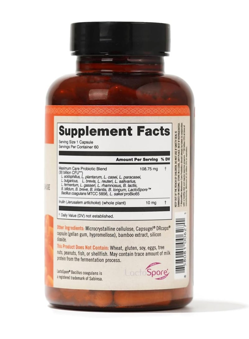 NatureWise Max Probiotics Delayed Released Capsule 30 Billion Cfu With 12 Highly Effective Strains Shelf Stable 2 Month Supply 60 Capsules - Image 3