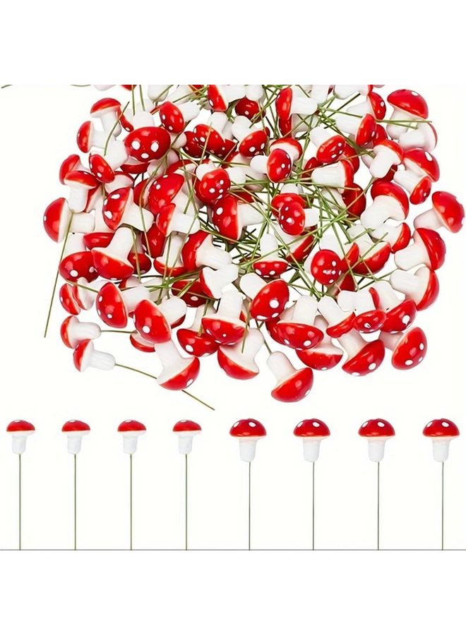 50Pcs Miniature Artificial Mushroom Figurines For DIY Crafts Fairy Gardens Plant Pots Outdoor Decor - Image 2