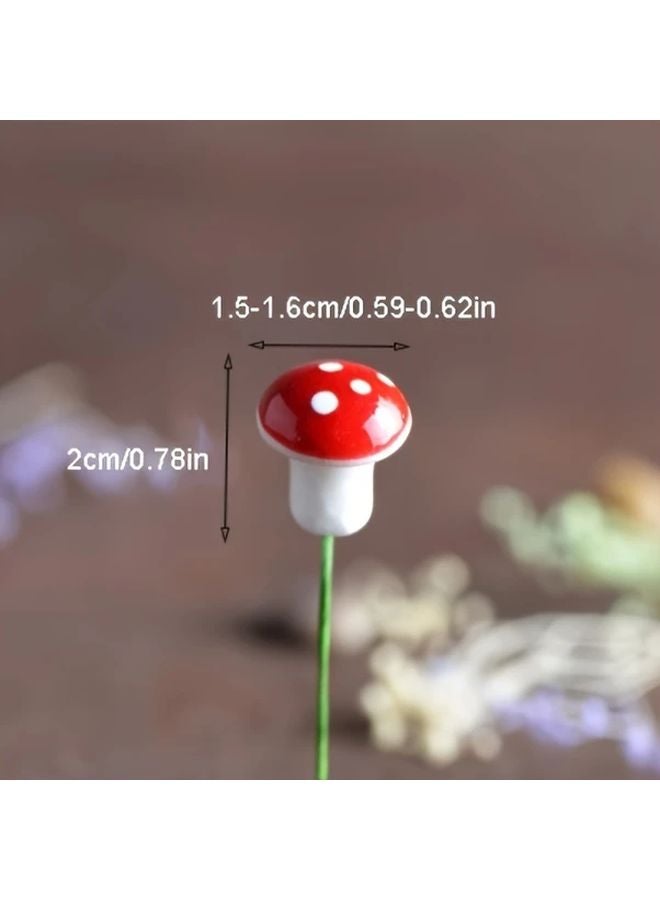 50Pcs Miniature Artificial Mushroom Figurines For DIY Crafts Fairy Gardens Plant Pots Outdoor Decor - Image 4