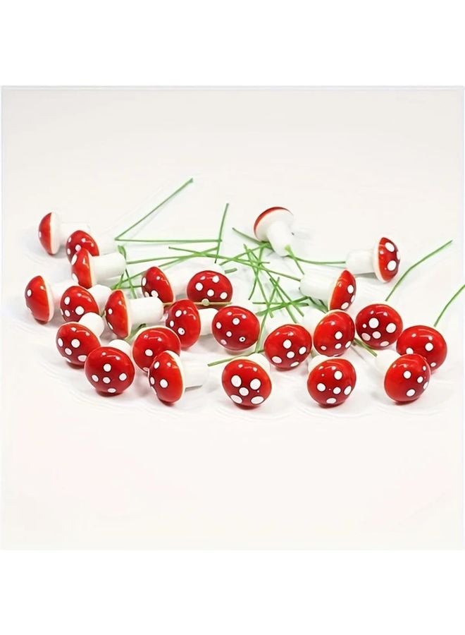 50Pcs Miniature Artificial Mushroom Figurines For DIY Crafts Fairy Gardens Plant Pots Outdoor Decor - Image 5
