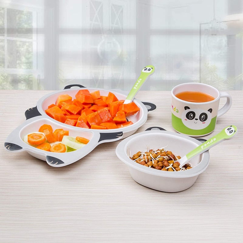 VBE® Animal Designs Shape Kids Bamboo Fiber Dog Animal Kids Design Plates and Cup Feeding Set Dog Design Dinner Set, Party Sets, Lunch Sets Fun Plate Sets. (MS-07) - Image 5