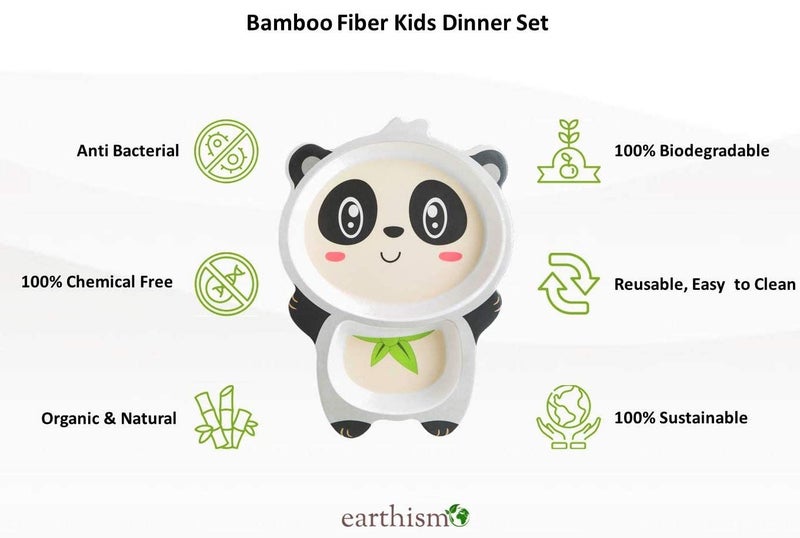 VBE® Animal Designs Shape Kids Bamboo Fiber Dog Animal Kids Design Plates and Cup Feeding Set Dog Design Dinner Set, Party Sets, Lunch Sets Fun Plate Sets. (MS-07) - Image 3