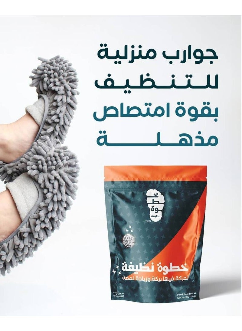 جوارب تنظيف منزلية - جوارب تنظيف من الألياف الدقيقة للأرضيات والزجاج والسيارات وإزالة الغبار - أغطية أحذية مريحة قابلة لإعادة الاستخدام والغسل لتنظيف الأرضيات - تناسب مقاسات من 35 إلى 44 قدمًا - Image 4