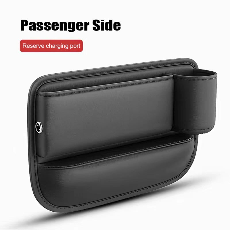 Car Seat Organizer: Passenger Side Gap Filler - Space Saving Universal Fit With Cup Holder Charging Hole for Car Interior Organization - Image 1