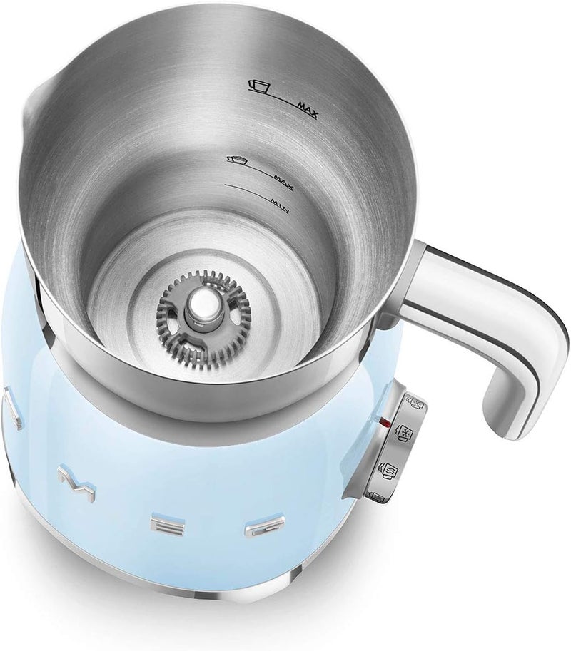Smeg 50's-Style Automatic Milk Frother with 8 Functions, 500 ml Capacity, Hot and Cold Foam, Pastel Blue 500 W MFF11PBUK Pastel Blue - Image 3