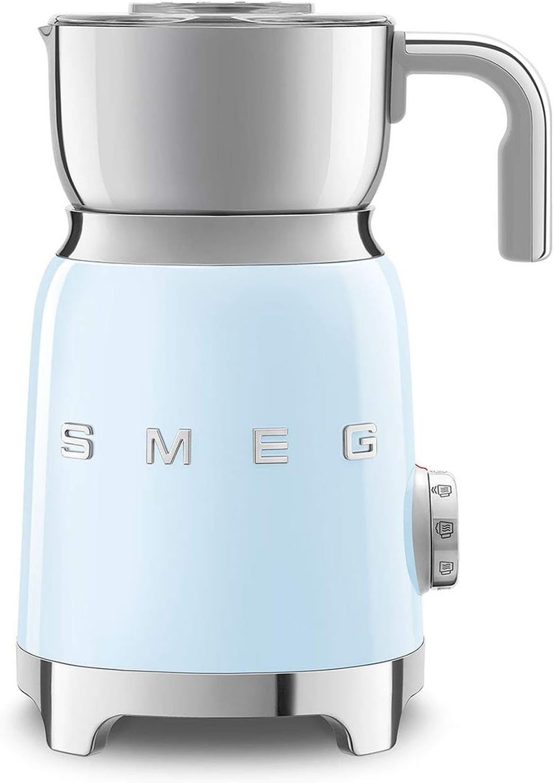 Smeg 50's-Style Automatic Milk Frother with 8 Functions, 500 ml Capacity, Hot and Cold Foam, Pastel Blue 500 W MFF11PBUK Pastel Blue - Image 1