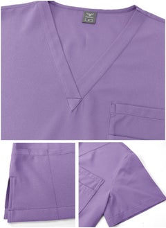 NiaaHinn Womens Men Medical Scrubs Set Unisex Scrub Top and Scrub Pant Set Medical Uniform Scrubs Medical Uniform Set (White)  - Image 3