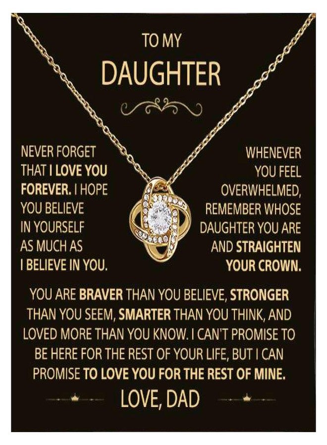 LUXUS™ Love Knot Necklace for Daughter from Dad - Inspirational 18K Gold Finish, Thoughtful Gift for Birthday, Graduation & Christmas, Empowering Message Necklace (Gift Box) - Image 1