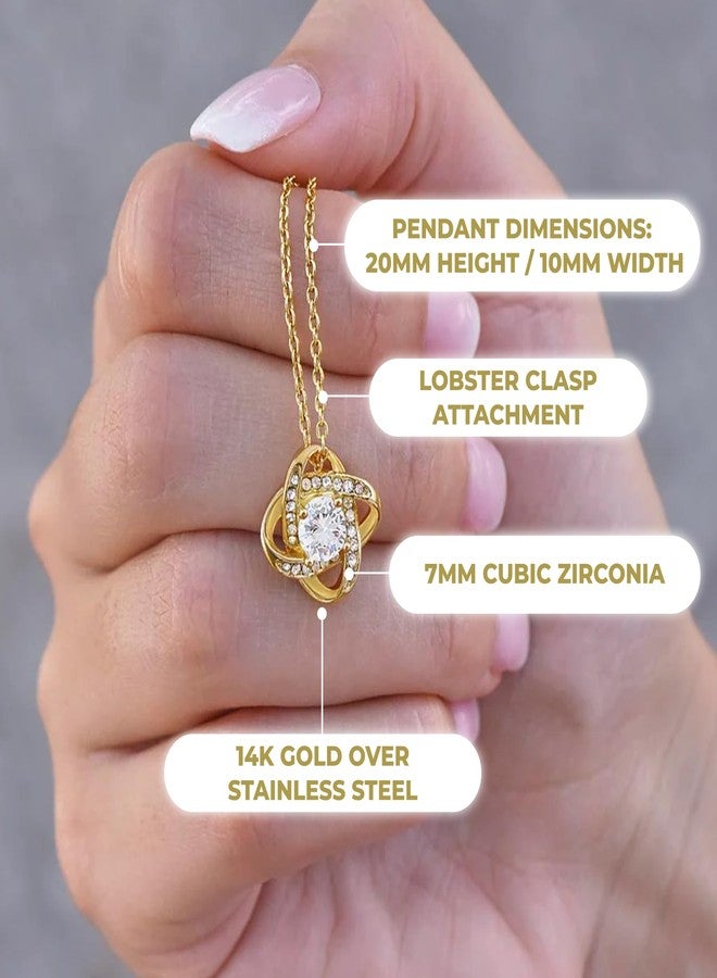 LUXUS™ Love Knot Necklace for Daughter from Dad - Inspirational 18K Gold Finish, Thoughtful Gift for Birthday, Graduation & Christmas, Empowering Message Necklace (Gift Box) - Image 5